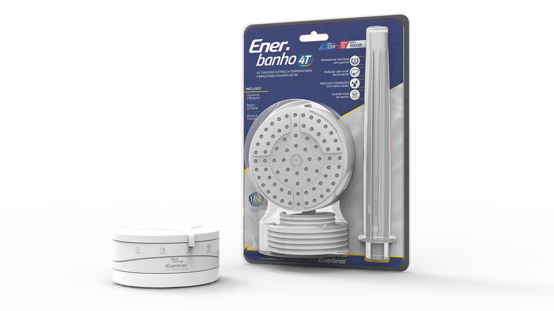 Kit enerbanho 4t 6800w/220v + braço bco. 30cm