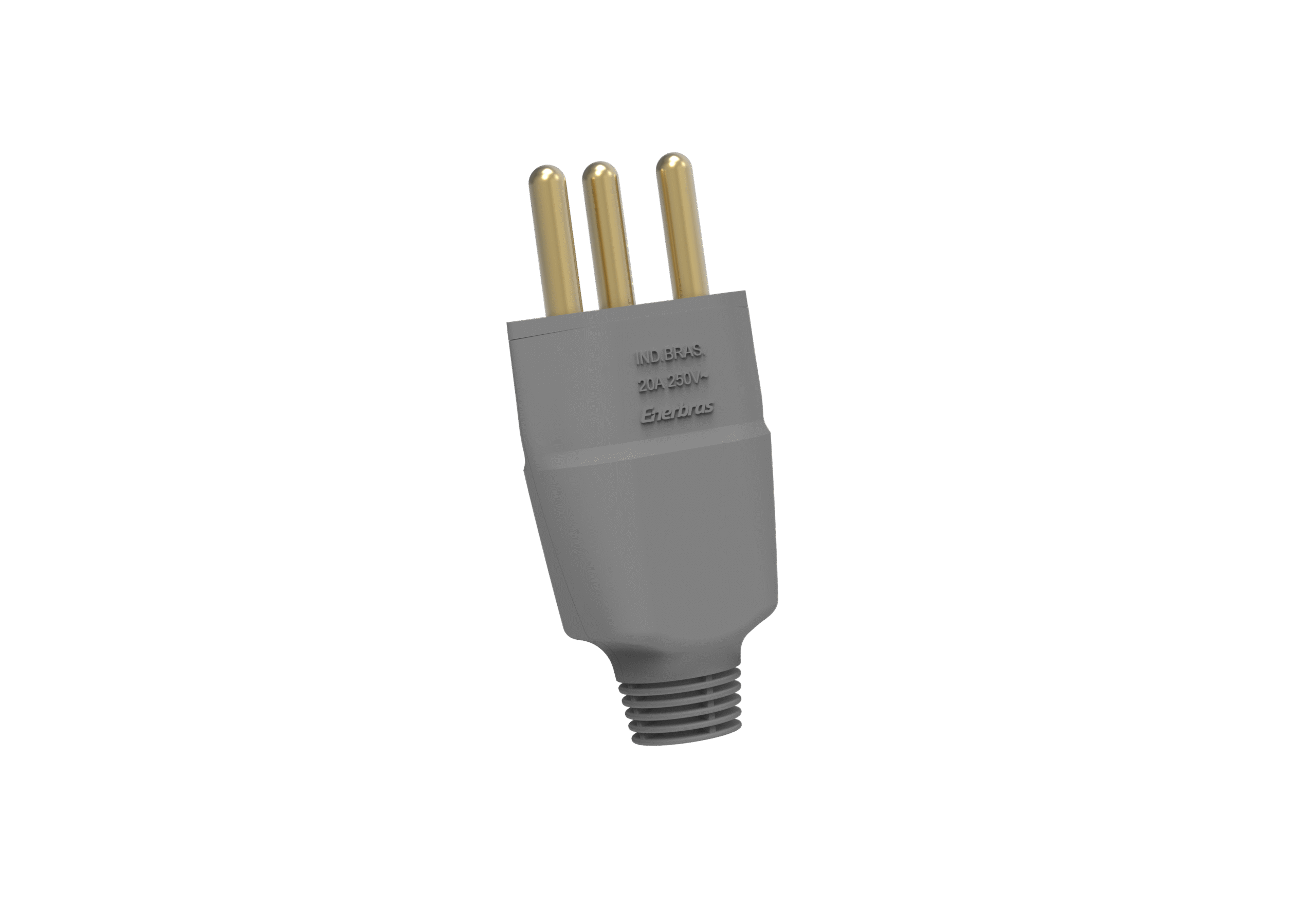 Plugue 2p+t 20a cinza embalagem granel
