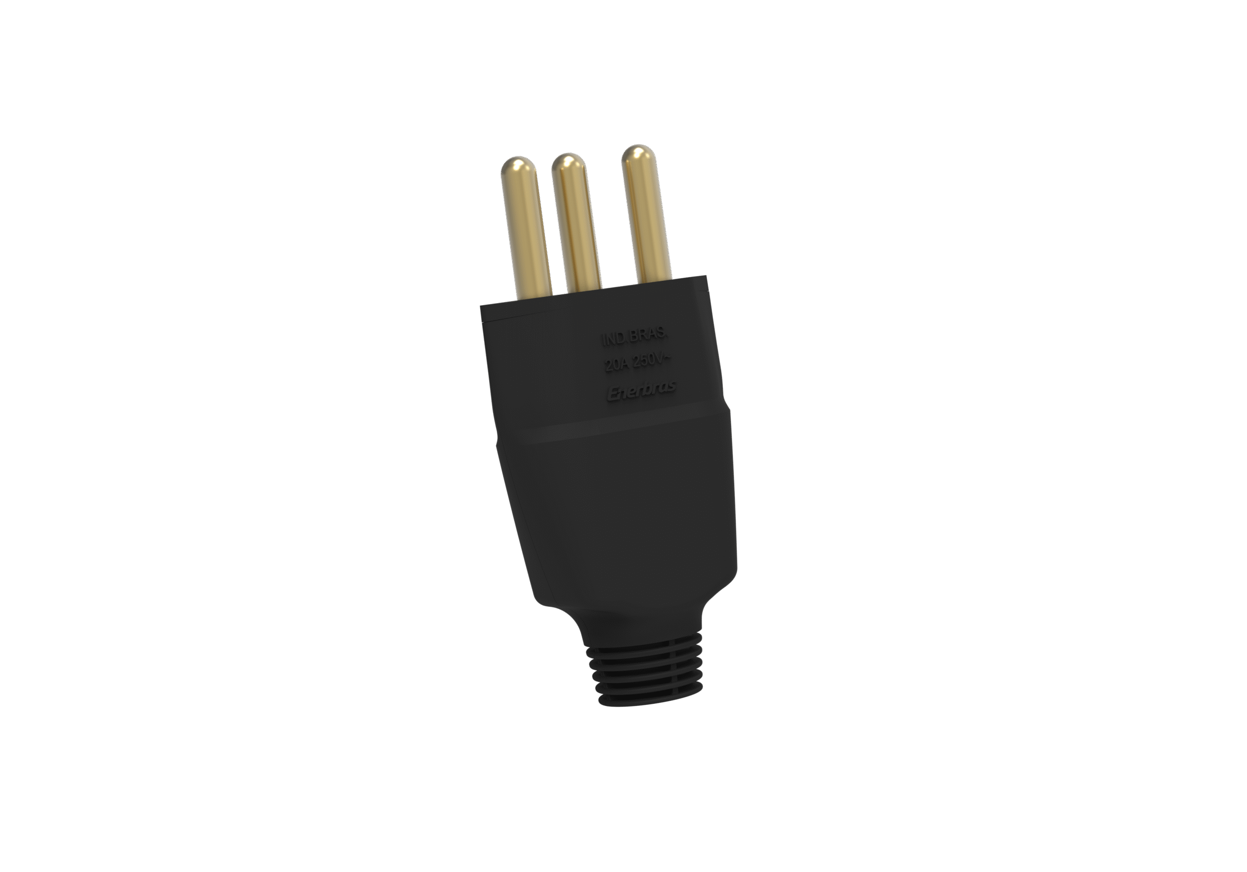 Plugue 2p+t 20a preto embalagem flowpack