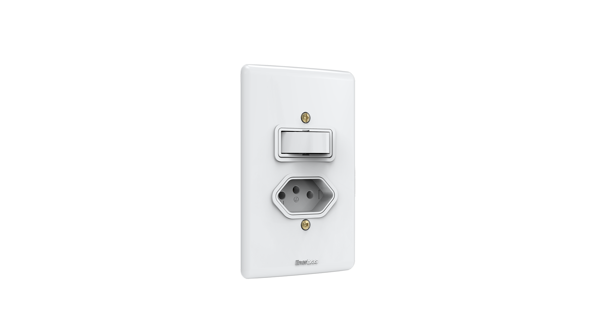 Conjunto interruptor 1 tecla simples + tomada 10a