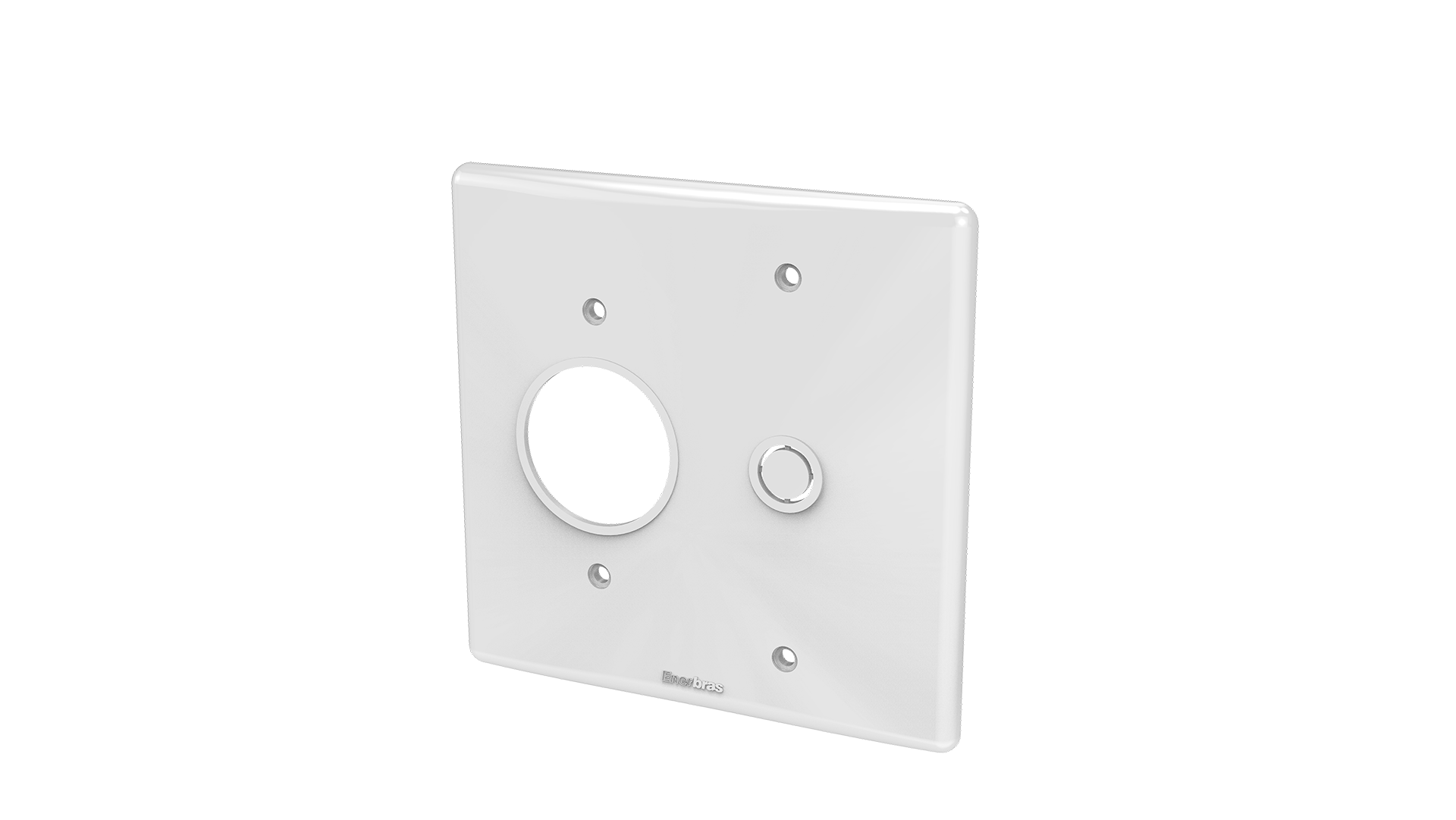 Placa 4x4" posto redondo + saída de fio ø1/2"