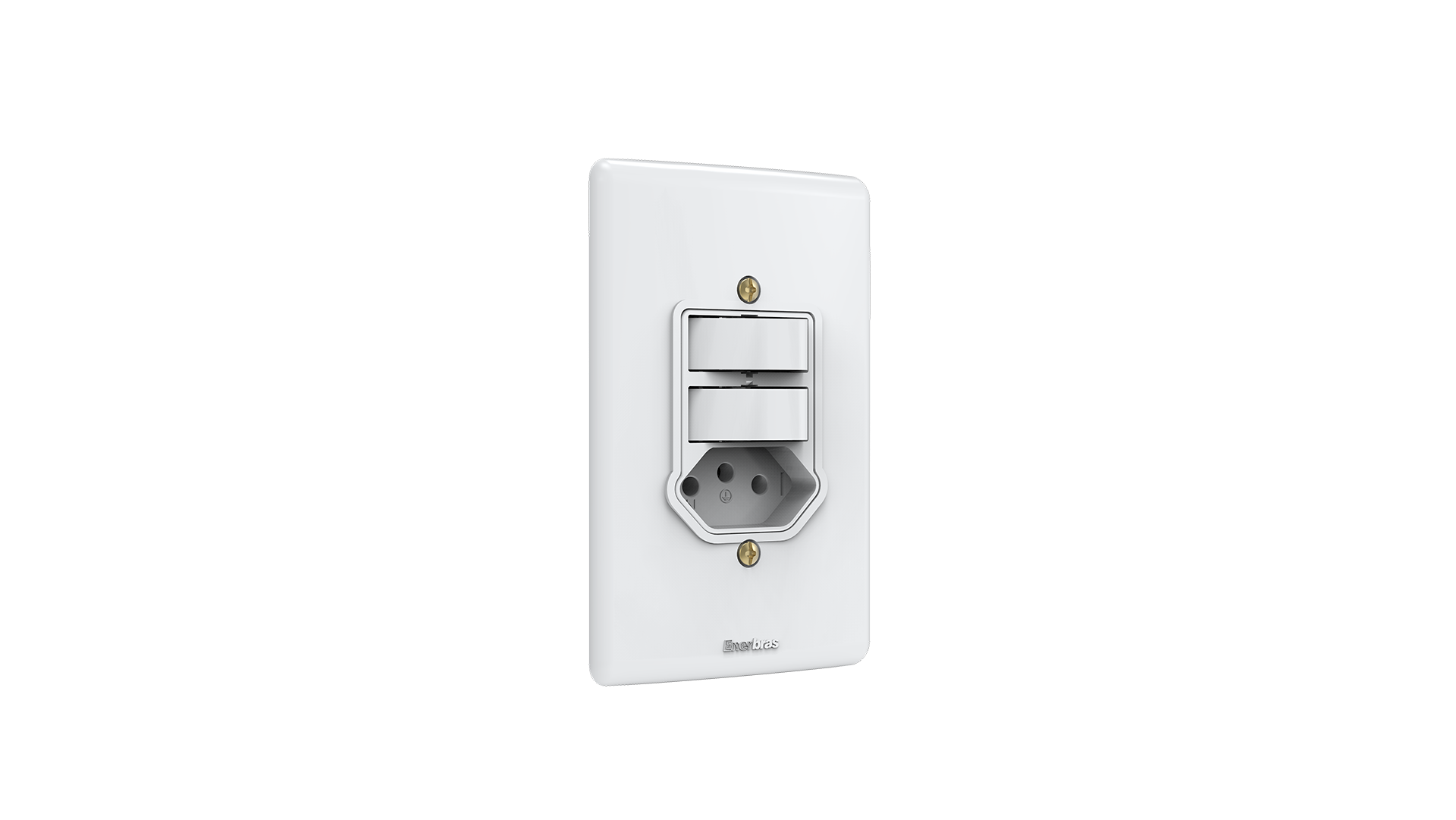 Conjunto interruptor 2 teclas paralelo + tomada 10a