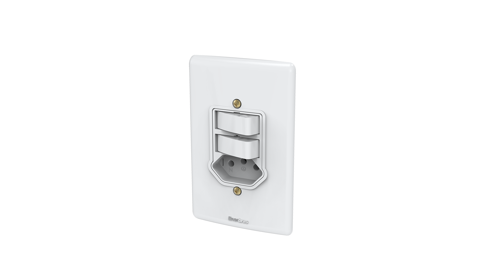Conjunto interruptor 1 tecla simples + 1 tecla paralelo + tomada 10a