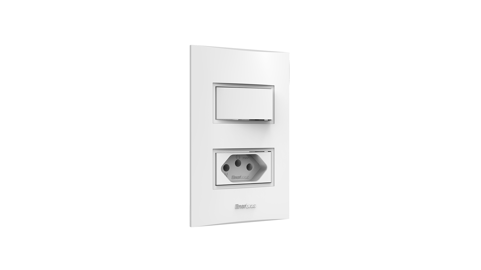 Conjunto interruptor 1 tecla simples + tomada 10a