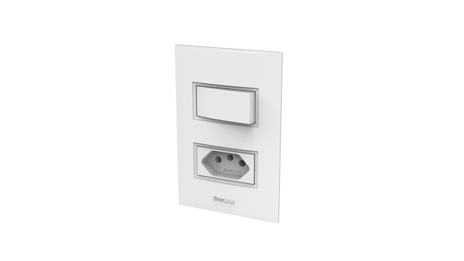 Conjunto interruptor 1 tecla simples + tomada 10a
