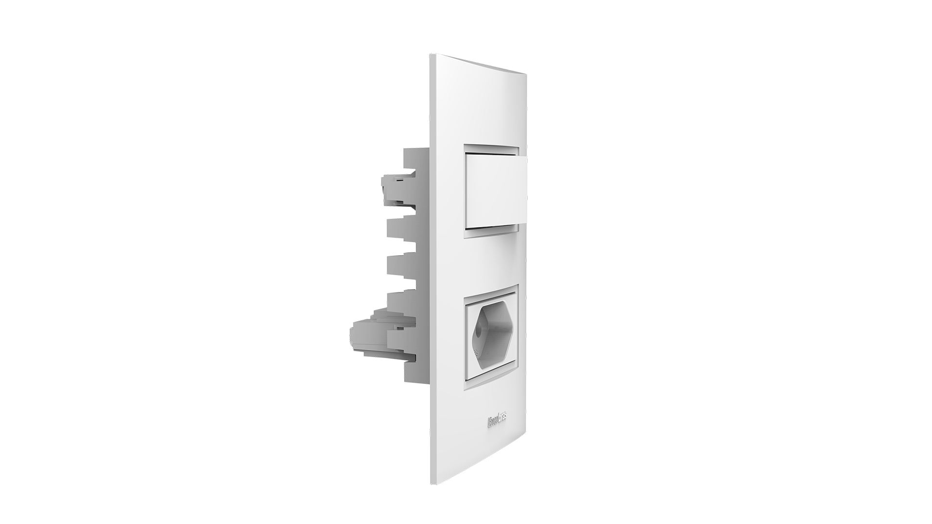 Conjunto interruptor 1 tecla simples + tomada 10a