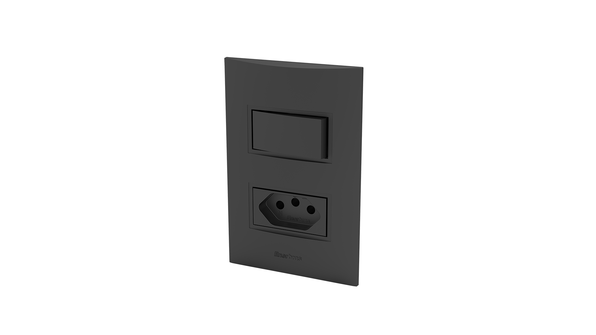 Conjunto interruptor 1 tecla simples + tomada 10a