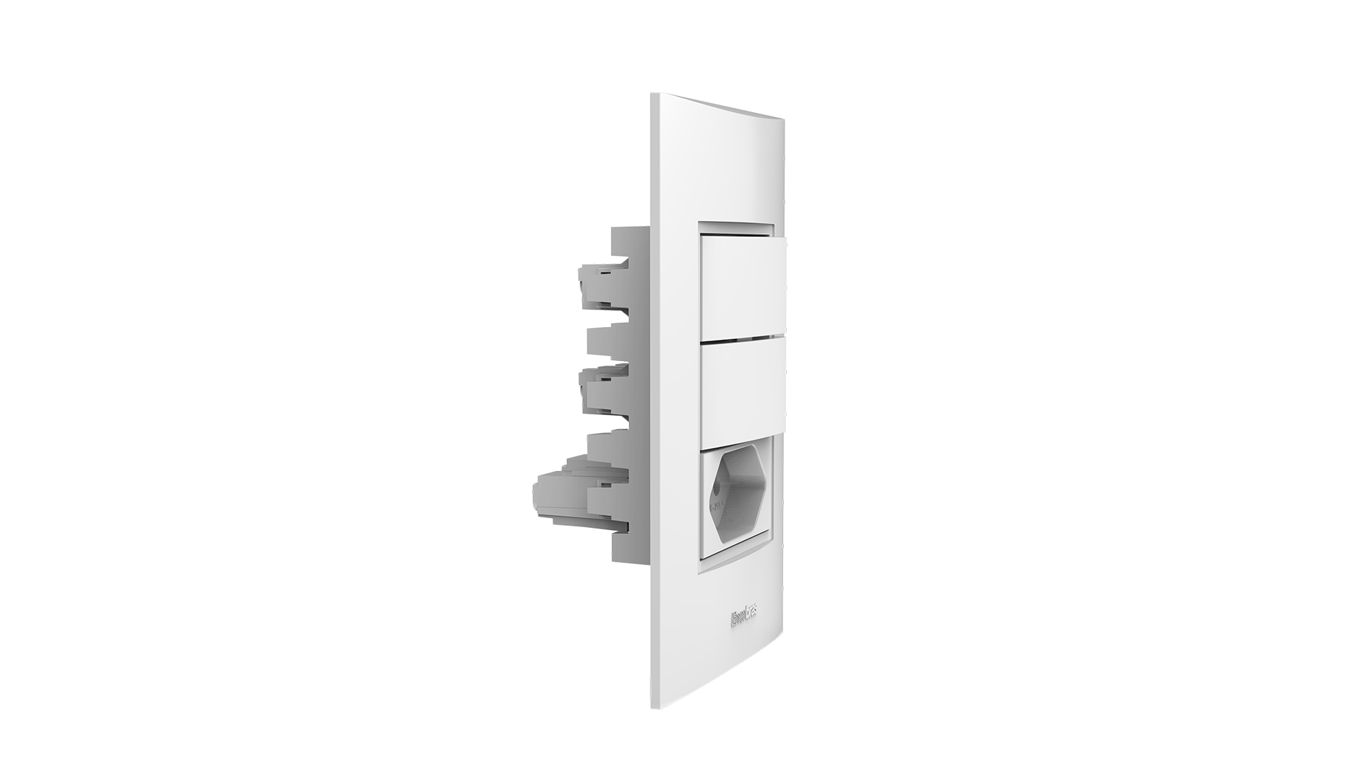 Conjunto interruptor 2 teclas simples + tomada 10a