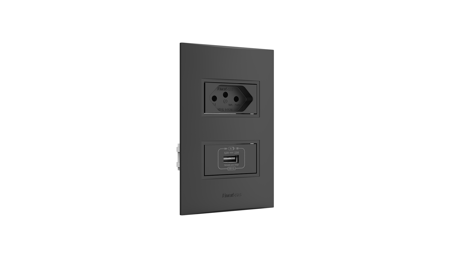 Conjunto tomada para recarga usb + tomada 10a