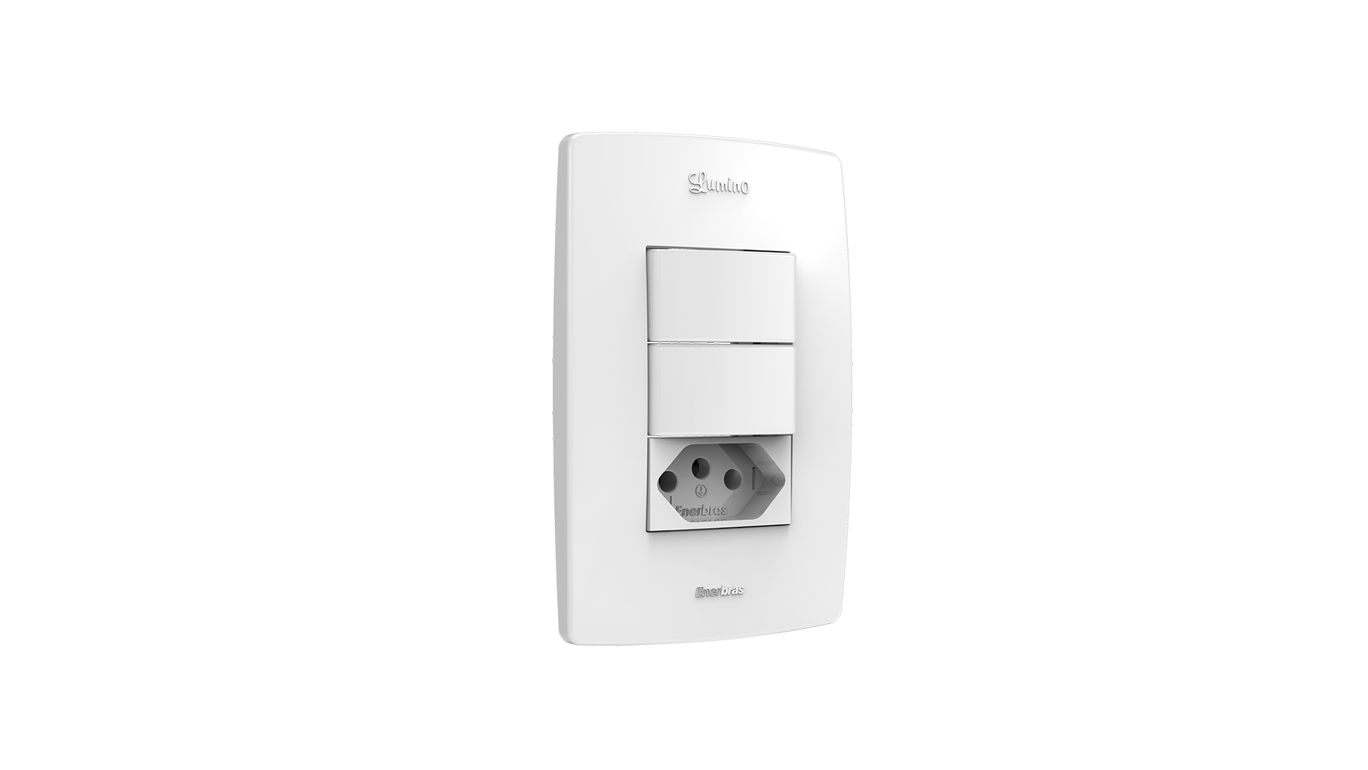 Conjunto interruptor 2 teclas paralelo + tomada 20a