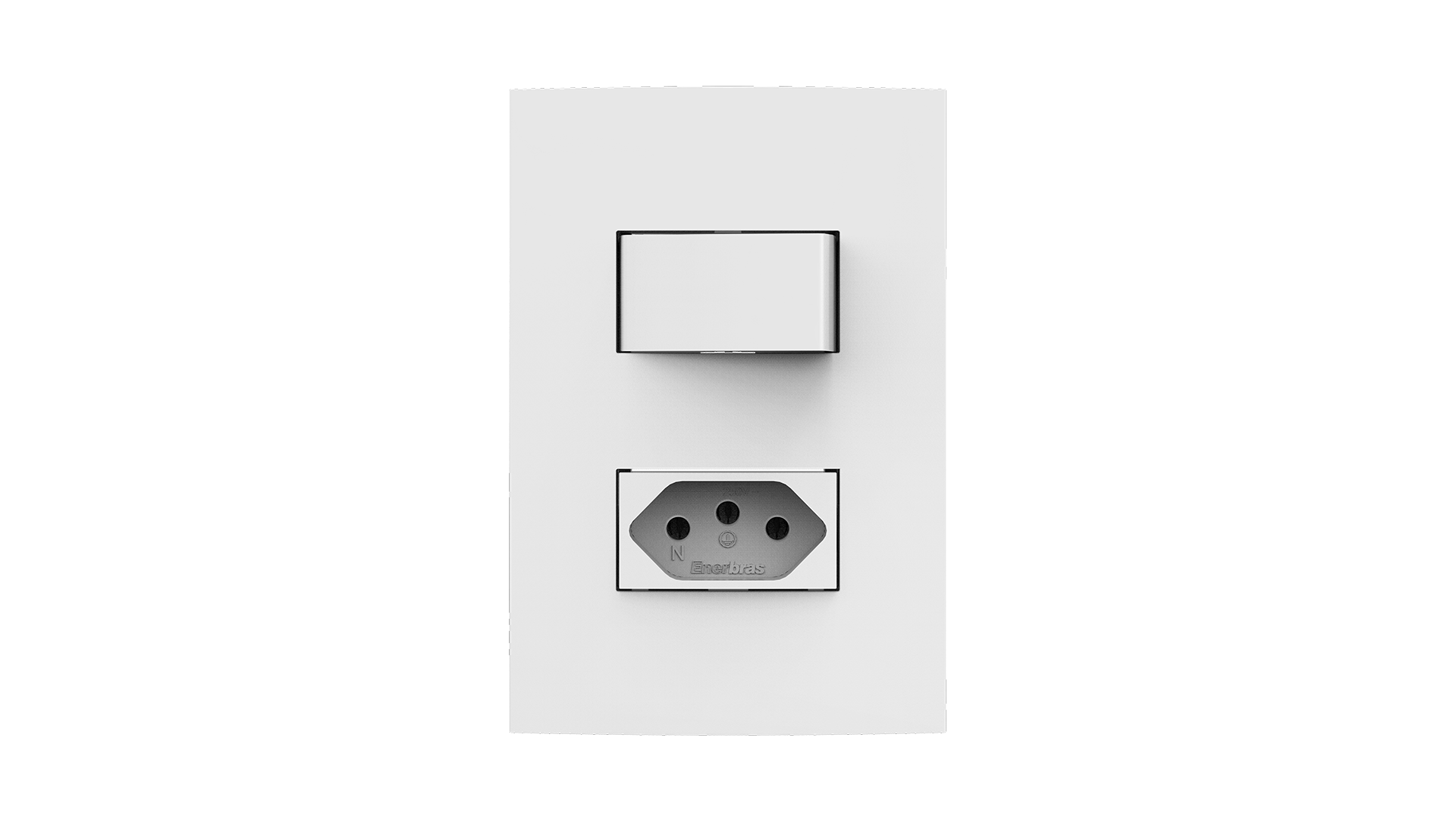 Conjunto interruptor 1 tecla simples + tomada 10a