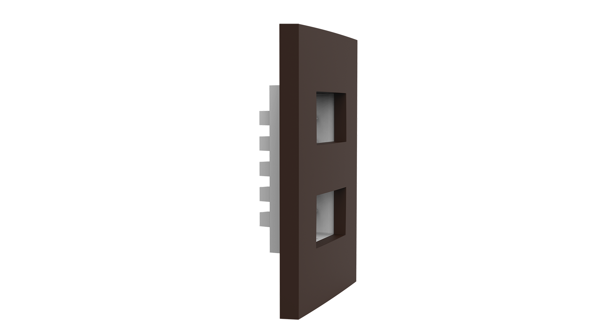 Conjunto placa espelho para 2 módulos distanciados e suporte 2x4"