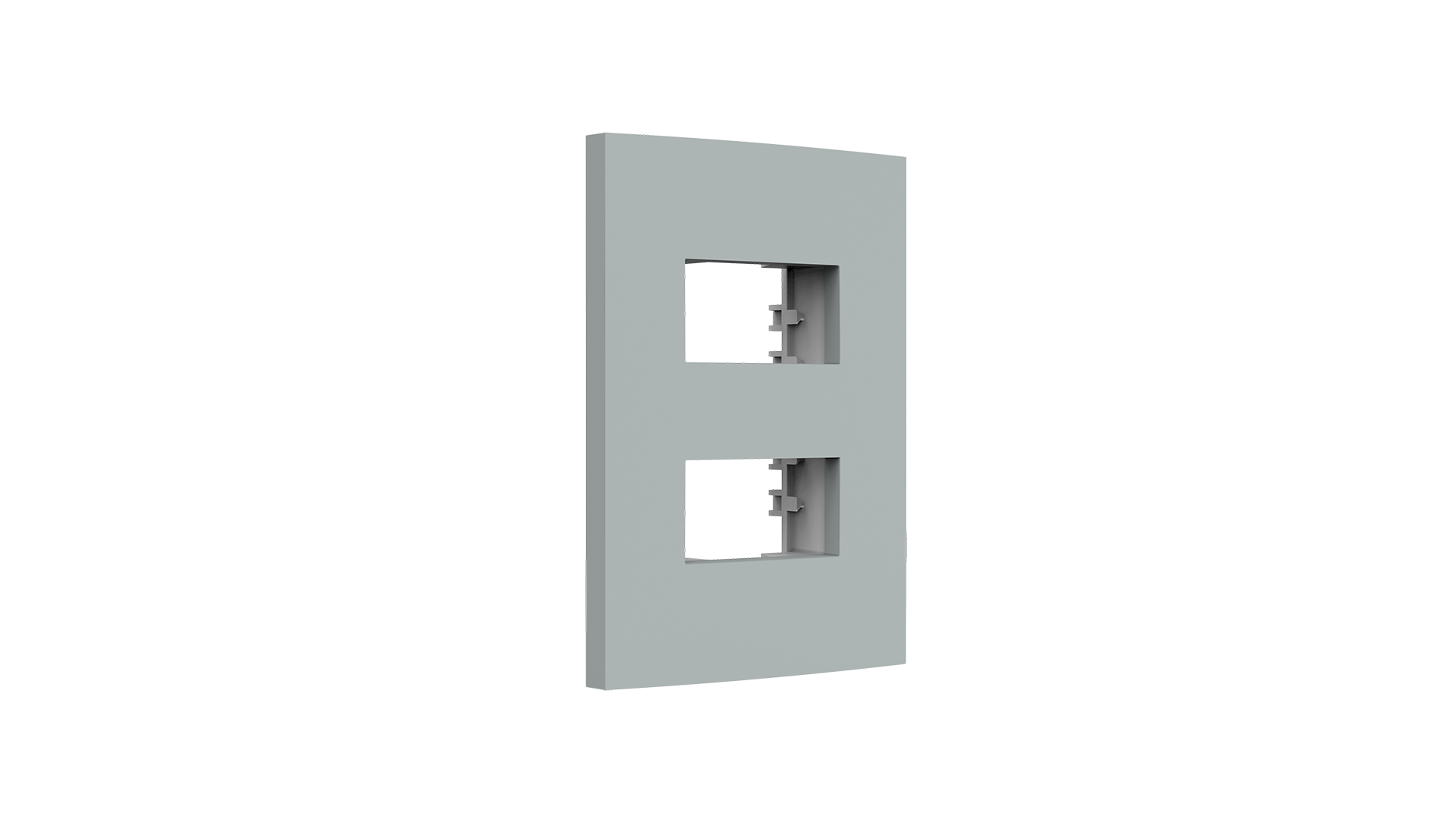 Conjunto placa espelho para 2 módulos distanciados e suporte 2x4"