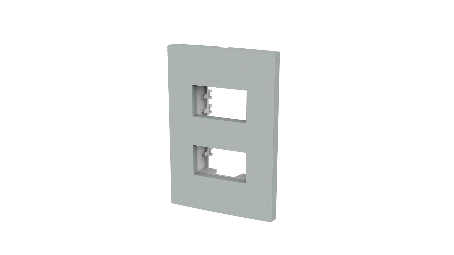 Conjunto placa espelho para 2 módulos distanciados e suporte 2x4"