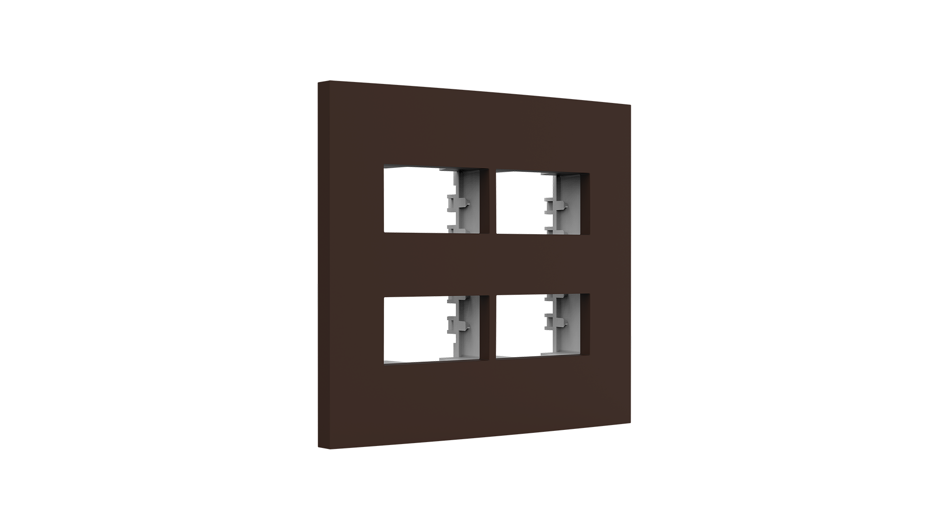 Conjunto placa espelho 2+2 módulos distanciados e suporte 4x4"