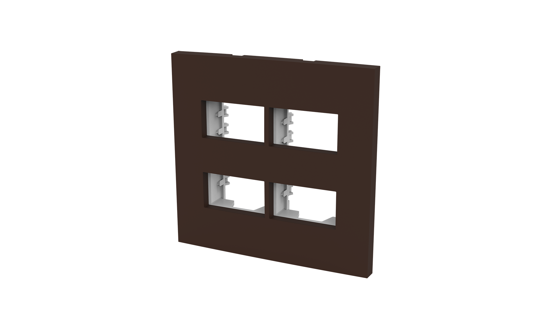 Conjunto placa espelho 2+2 módulos distanciados e suporte 4x4"