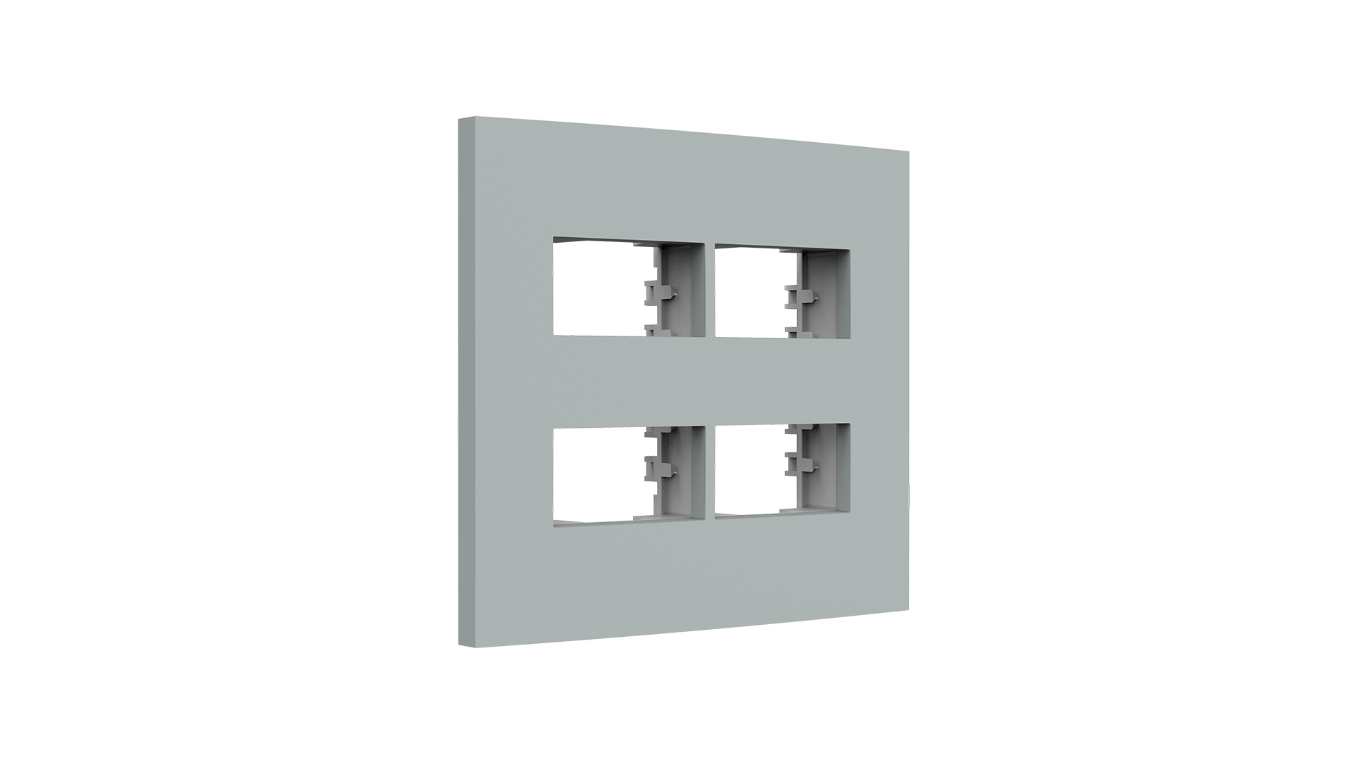 Conjunto placa espelho 2+2 módulos distanciados e suporte 4x4"