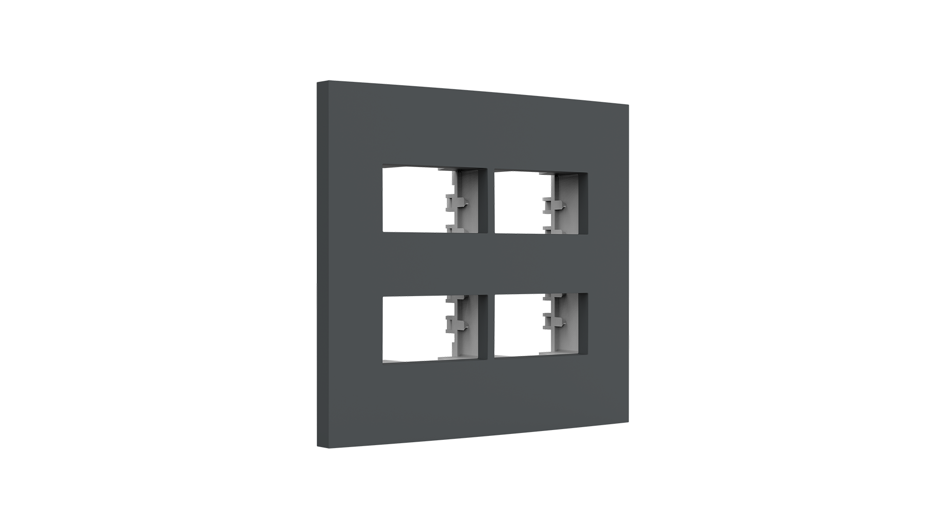 Conjunto placa espelho 2+2 módulos distanciados e suporte 4x4"