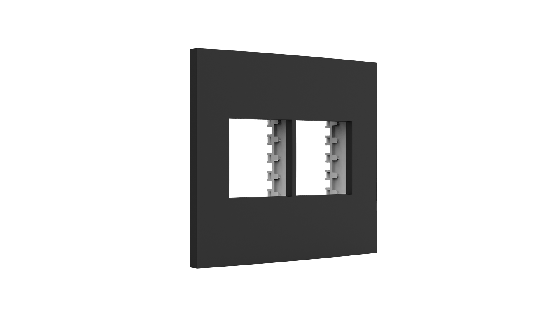 Conjunto placa espelho para 2+2 módulos e suporte 4x4"