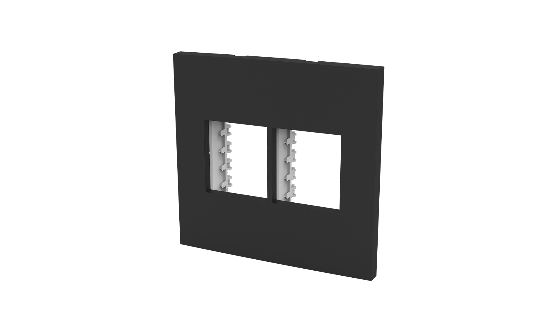 Conjunto placa espelho para 2+2 módulos e suporte 4x4"