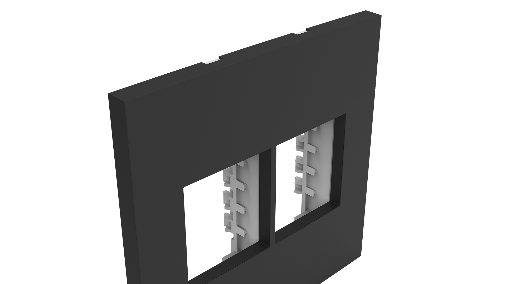 Conjunto placa espelho para 2+2 módulos e suporte 4x4"