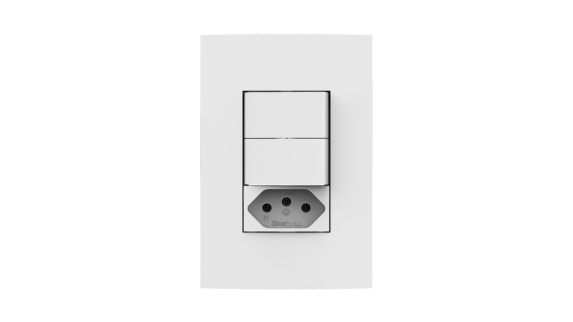 Conjunto interruptor 2 teclas paralelo + tomada 10a