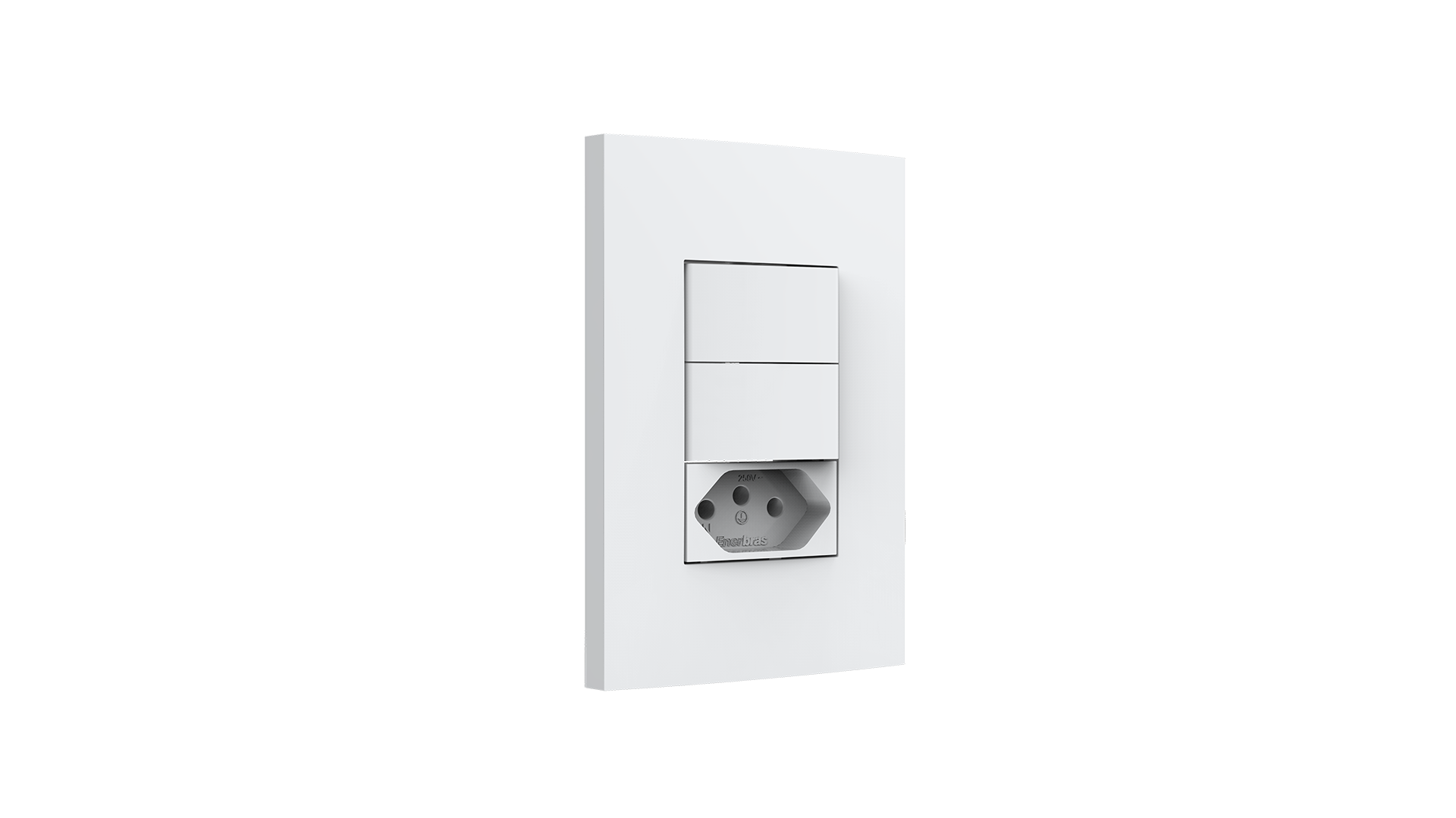 Conjunto interruptor 2 teclas simples + tomada 20a