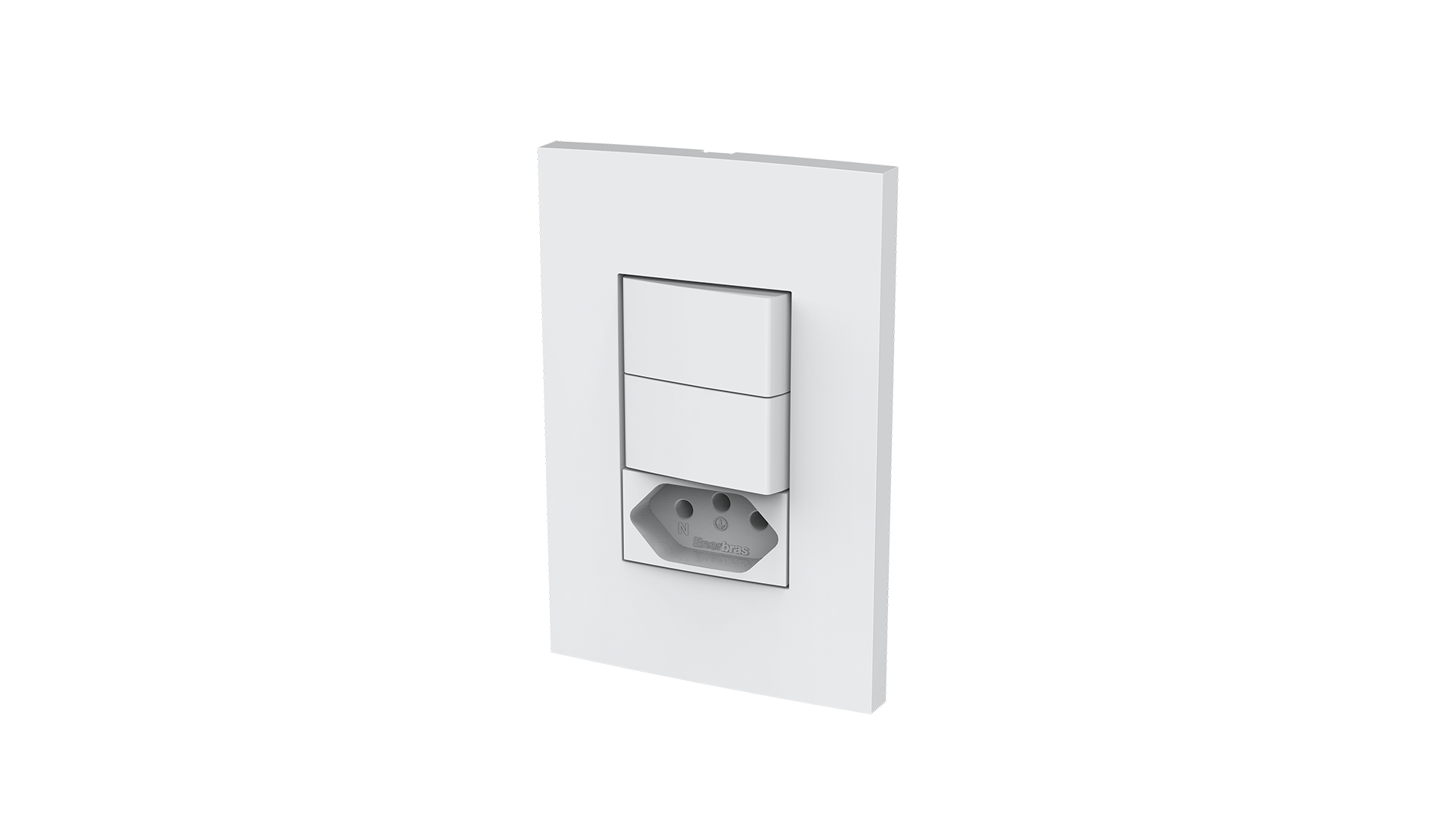 Conjunto interruptor 2 teclas simples + tomada 20a