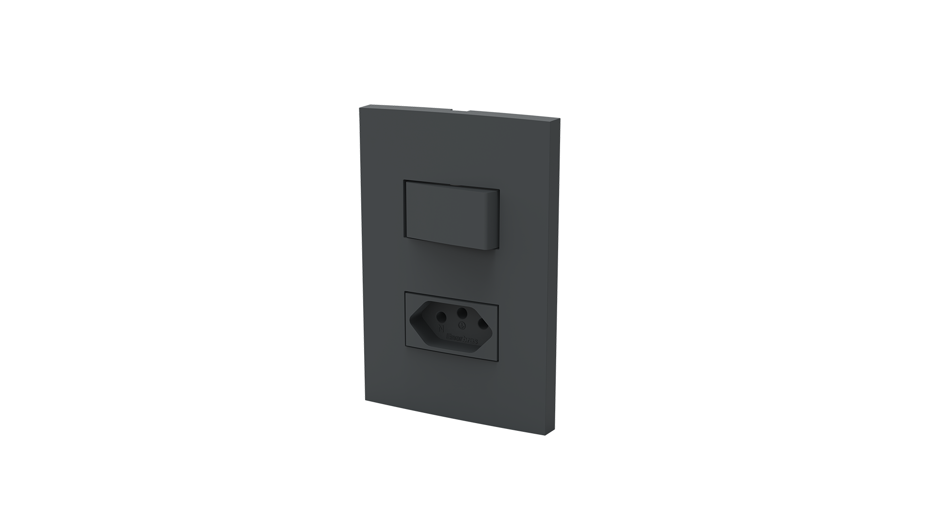 Conjunto interruptor 1 tecla paralelo 10a + tomada 20a 250v~