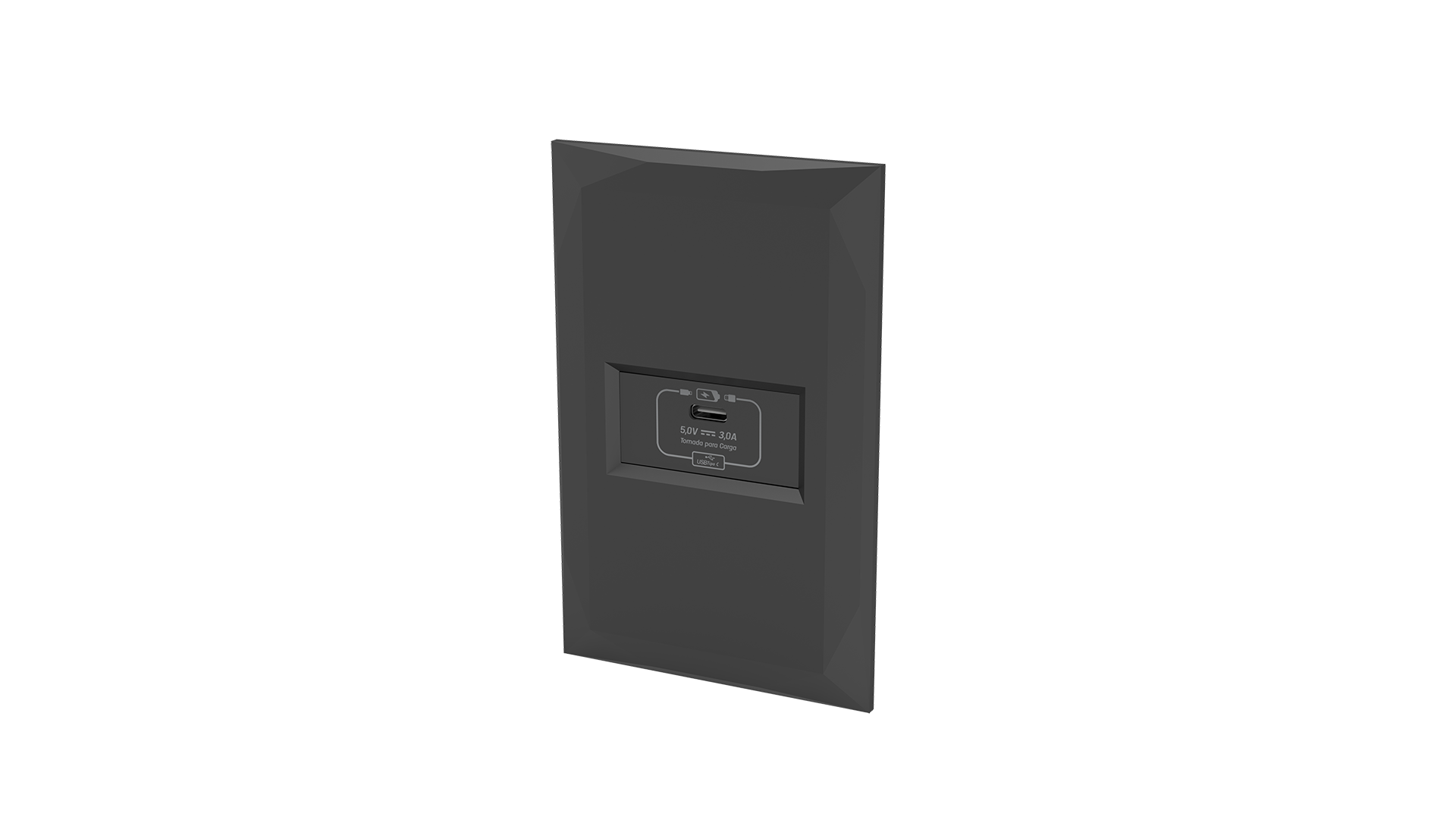 Conjunto tomada recarga usb tipo c