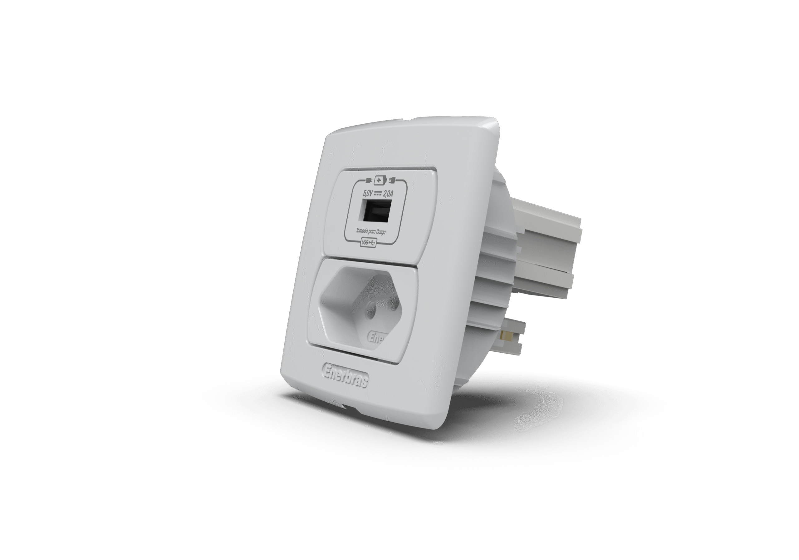 Conjunto tomada recarga usb 5v/2.0a + tomada 10a