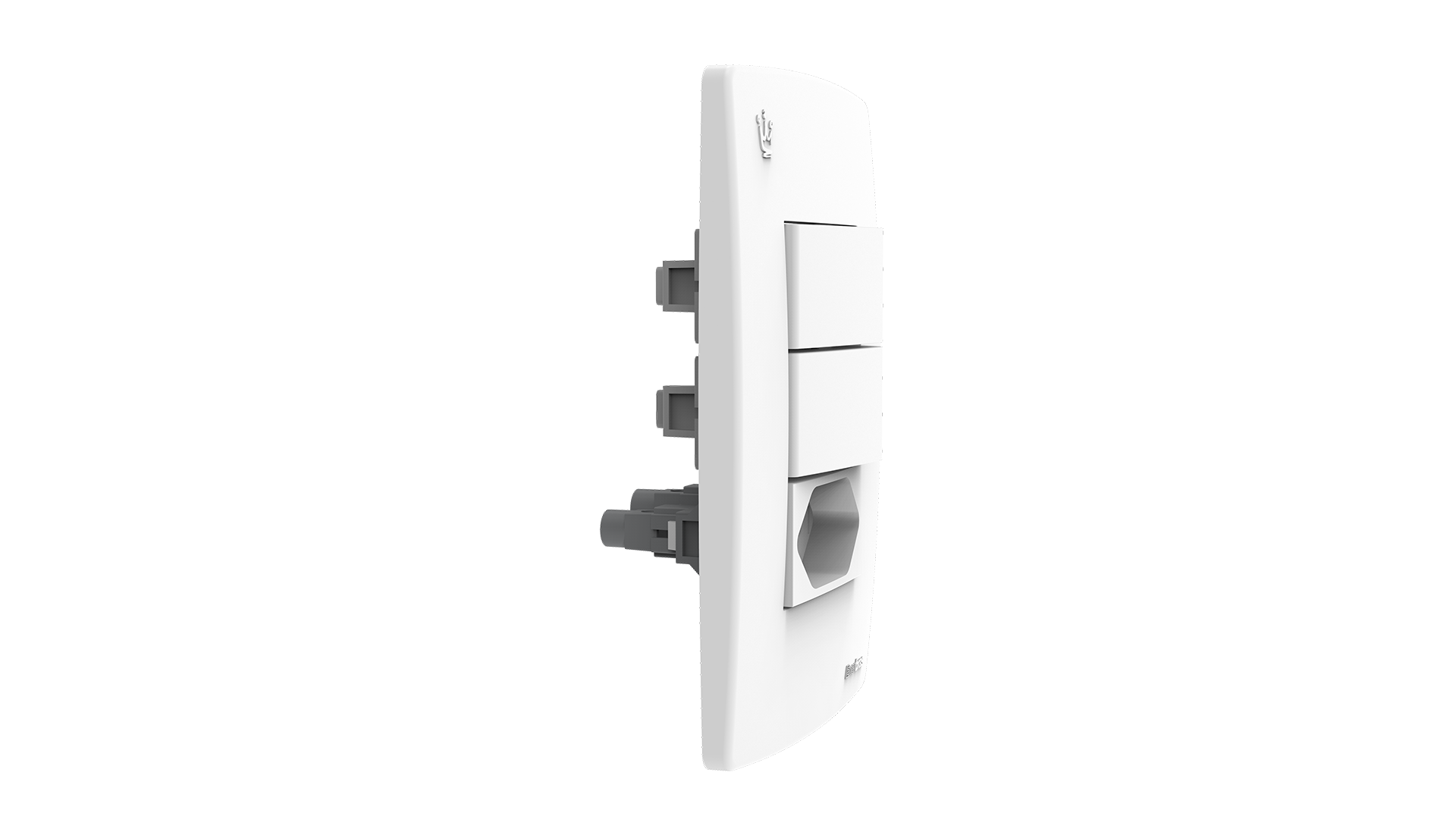 Conjunto interruptor 2 teclas simples + tomada 10a