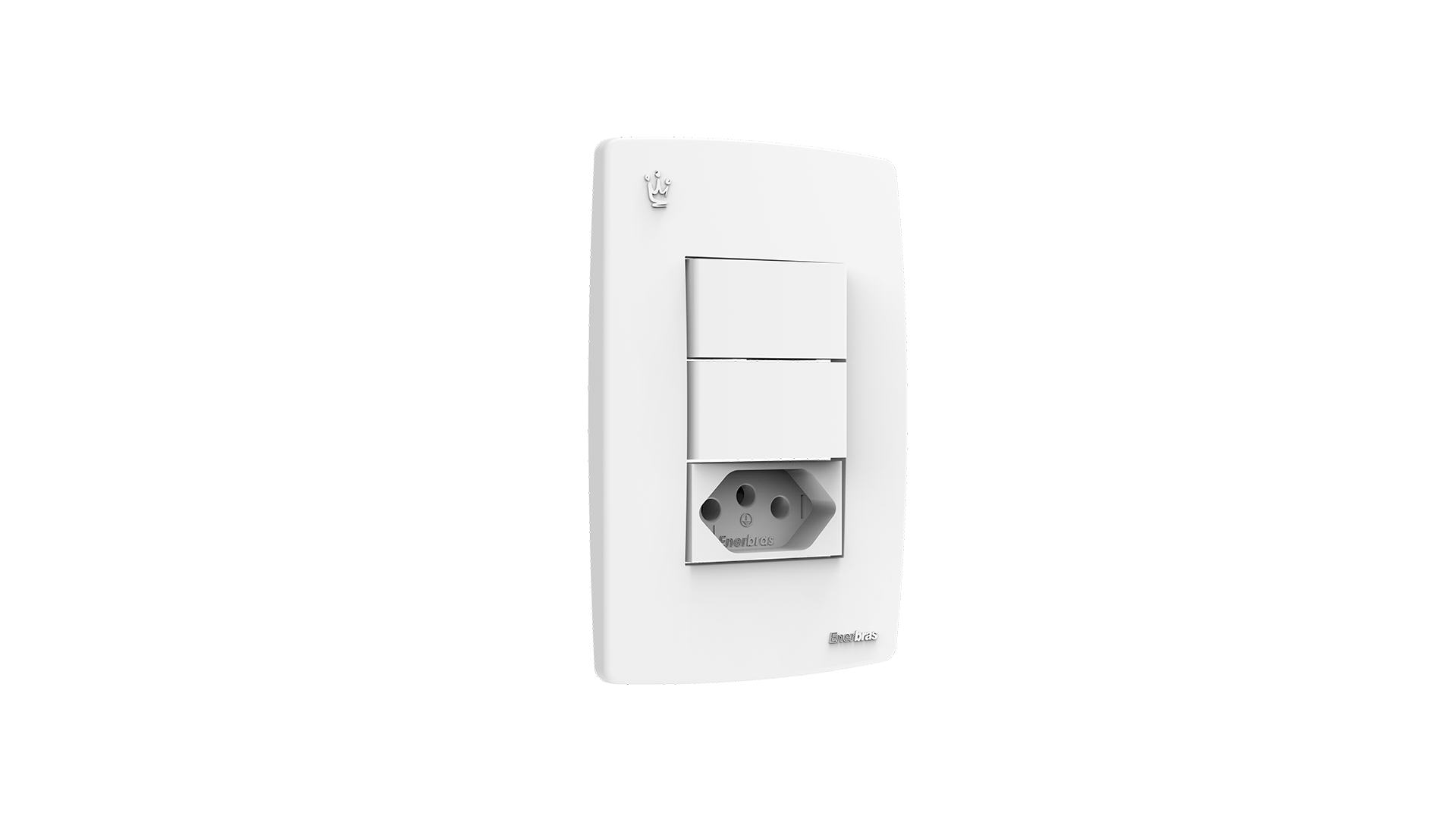 Conjunto interruptor 2 teclas simples + tomada 20a
