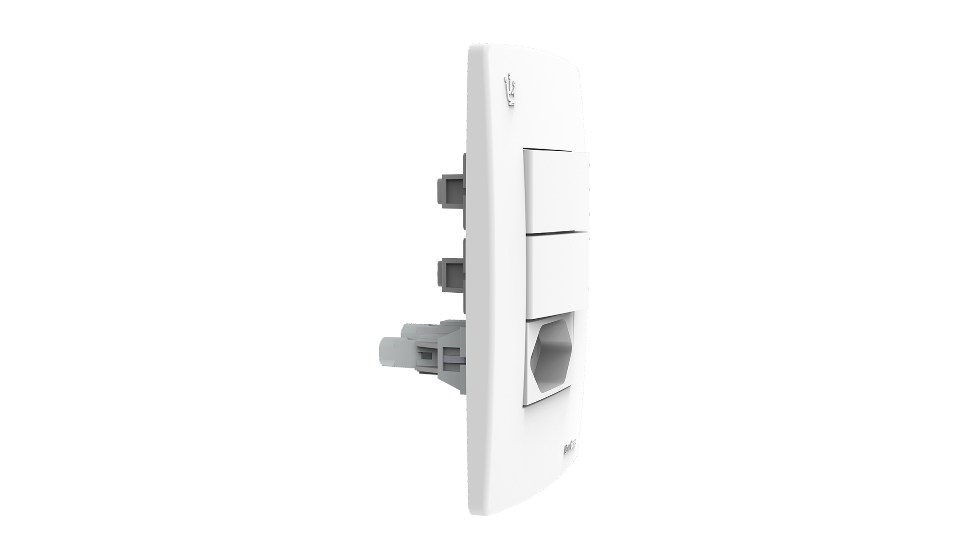 Conjunto interruptor 2 teclas simples + tomada 20a
