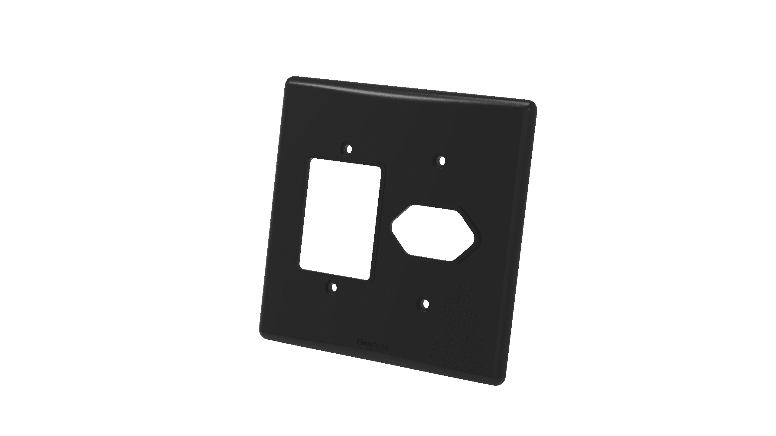 Placa 4x4" 3 teclas + tomada