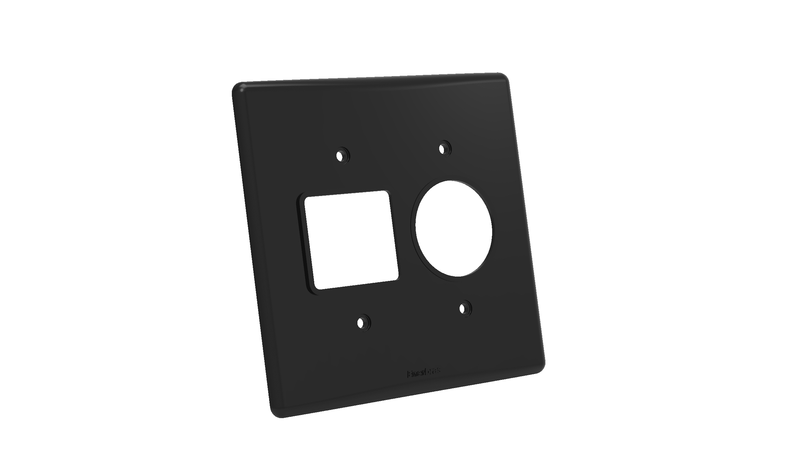 Placa 4x4"2 teclas + posto redondo