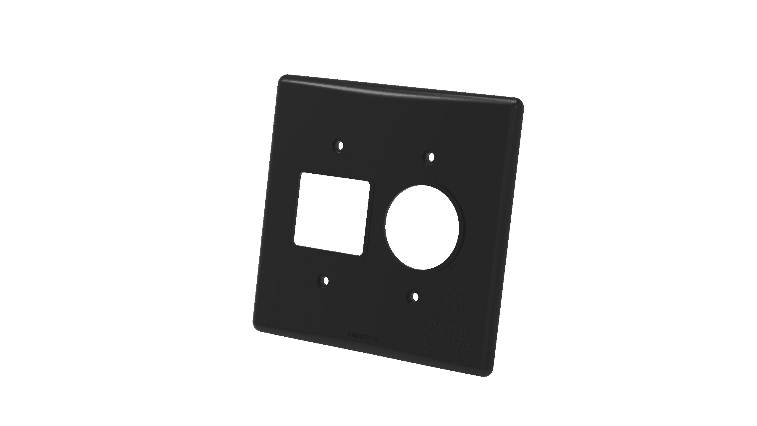 Placa 4x4"2 teclas + posto redondo