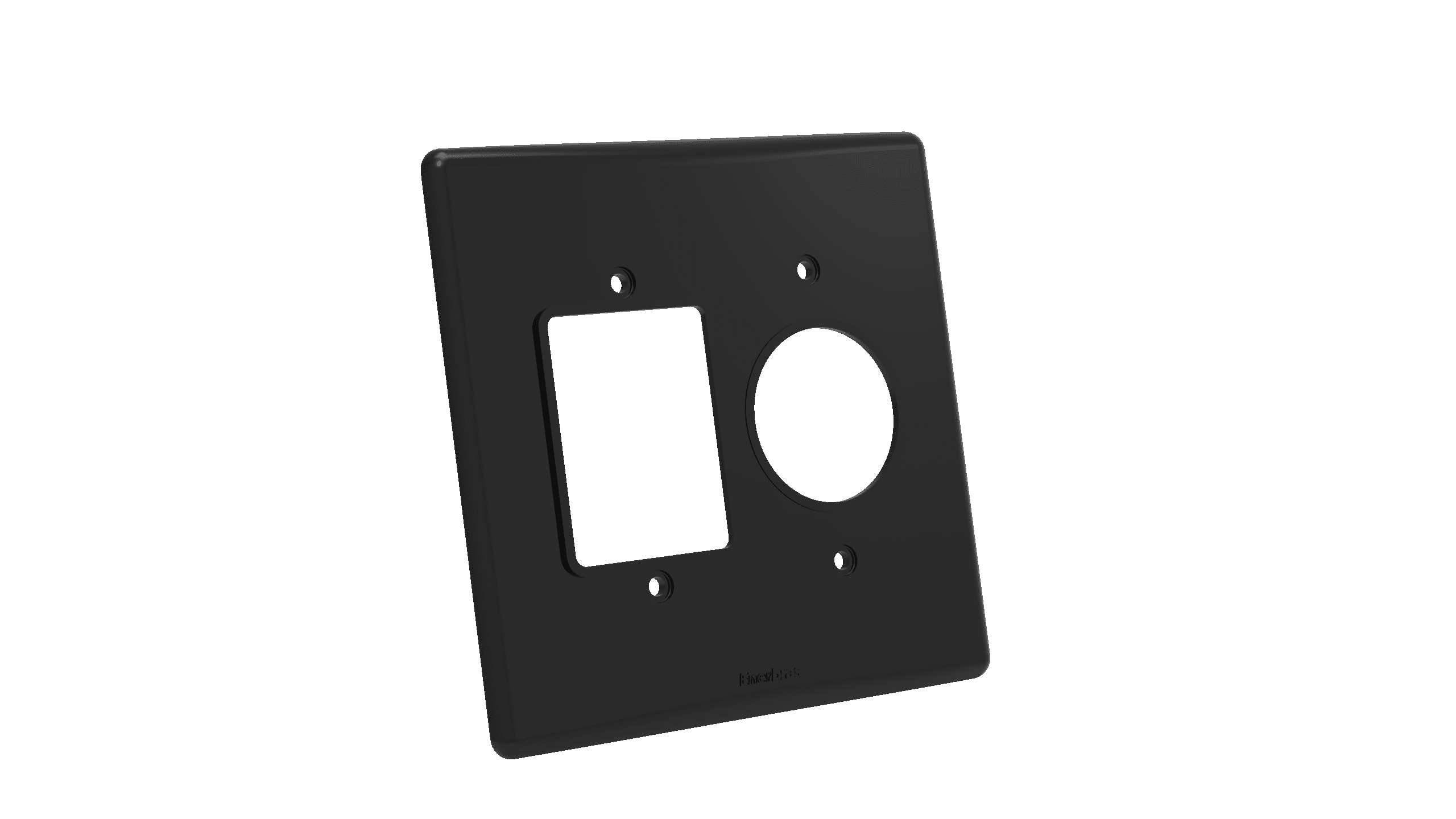 Placa 4x4" 3 teclas + posto redondo