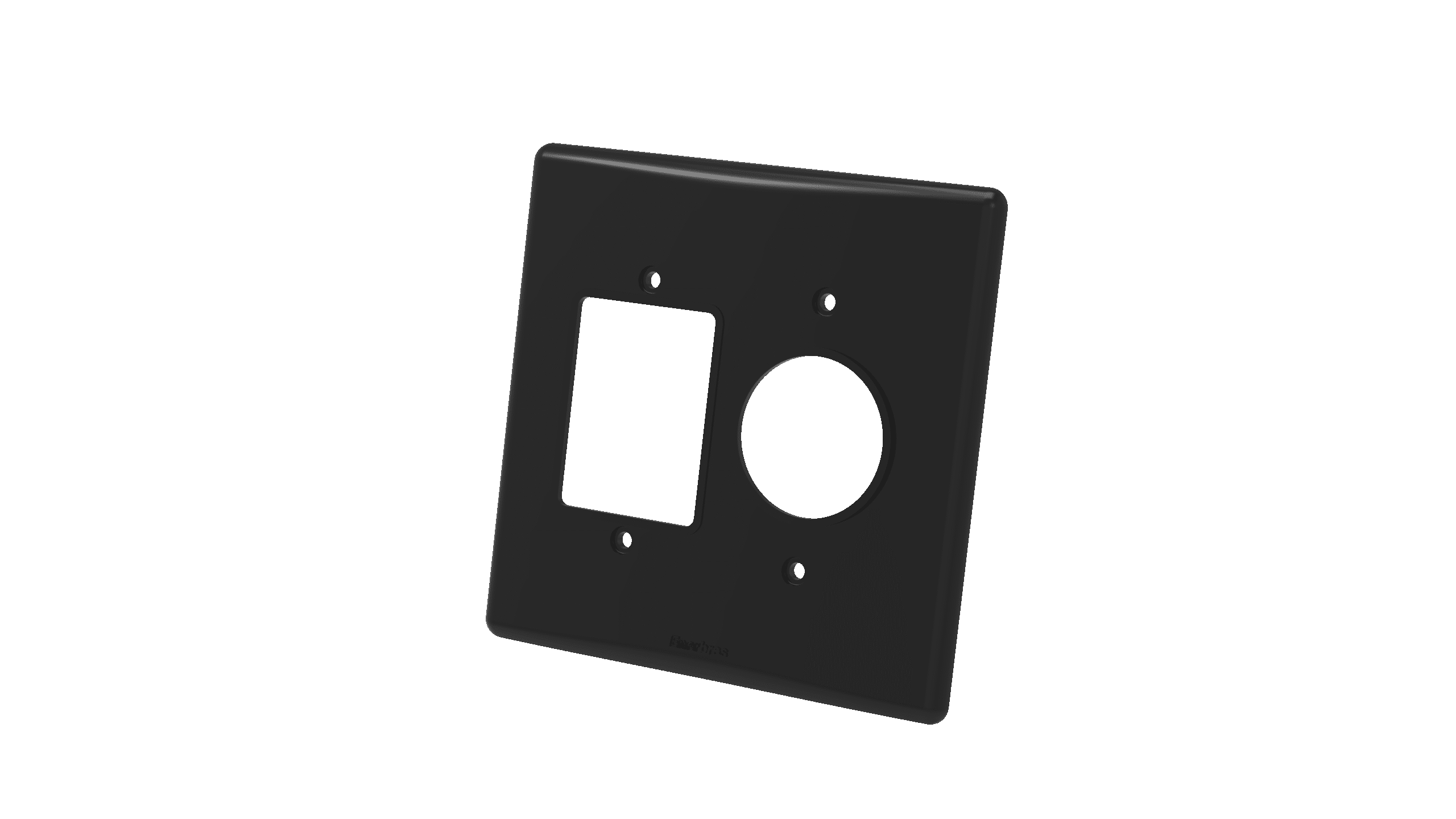 Placa 4x4" 3 teclas + posto redondo