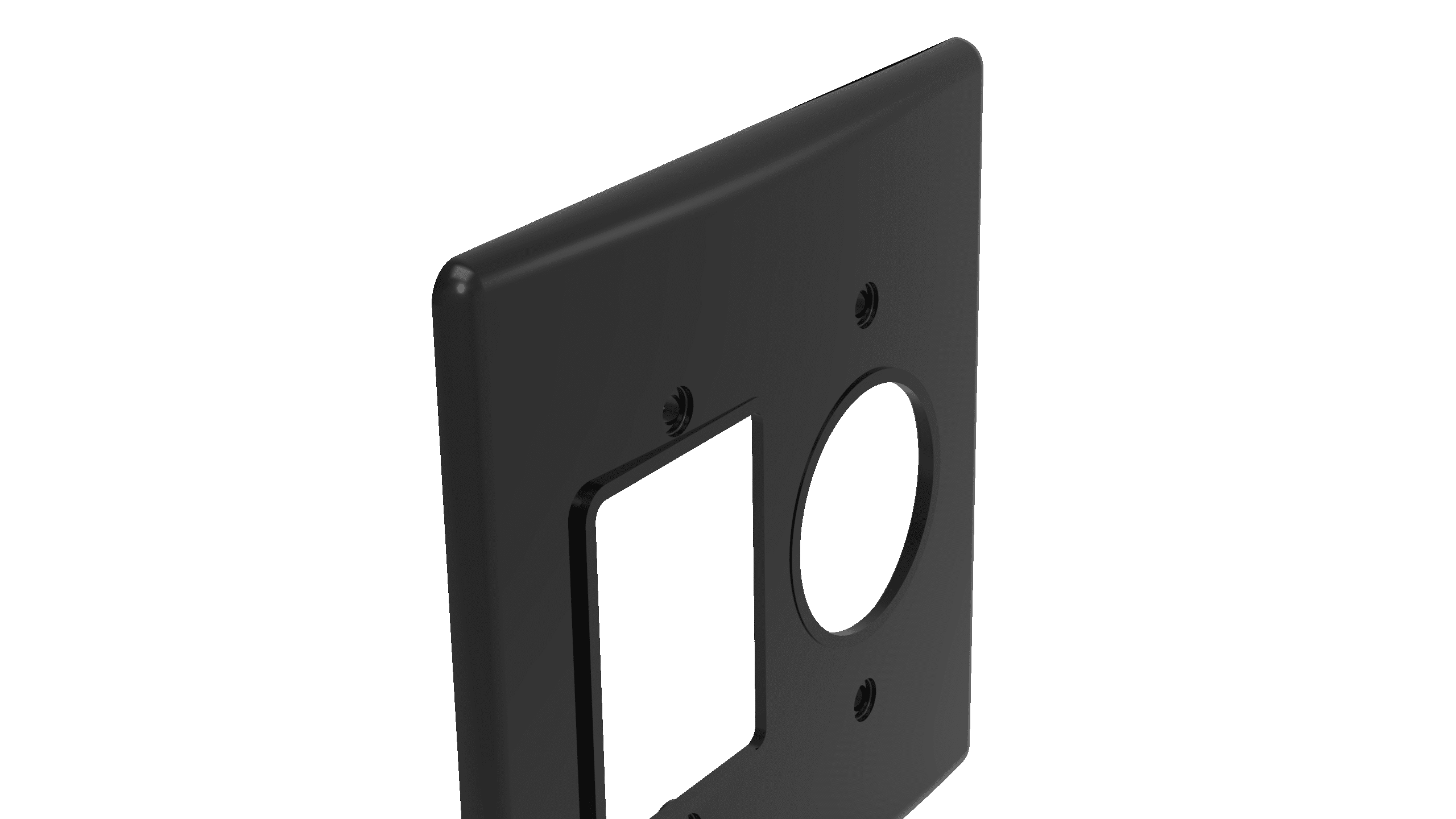 Placa 4x4" 3 teclas + posto redondo