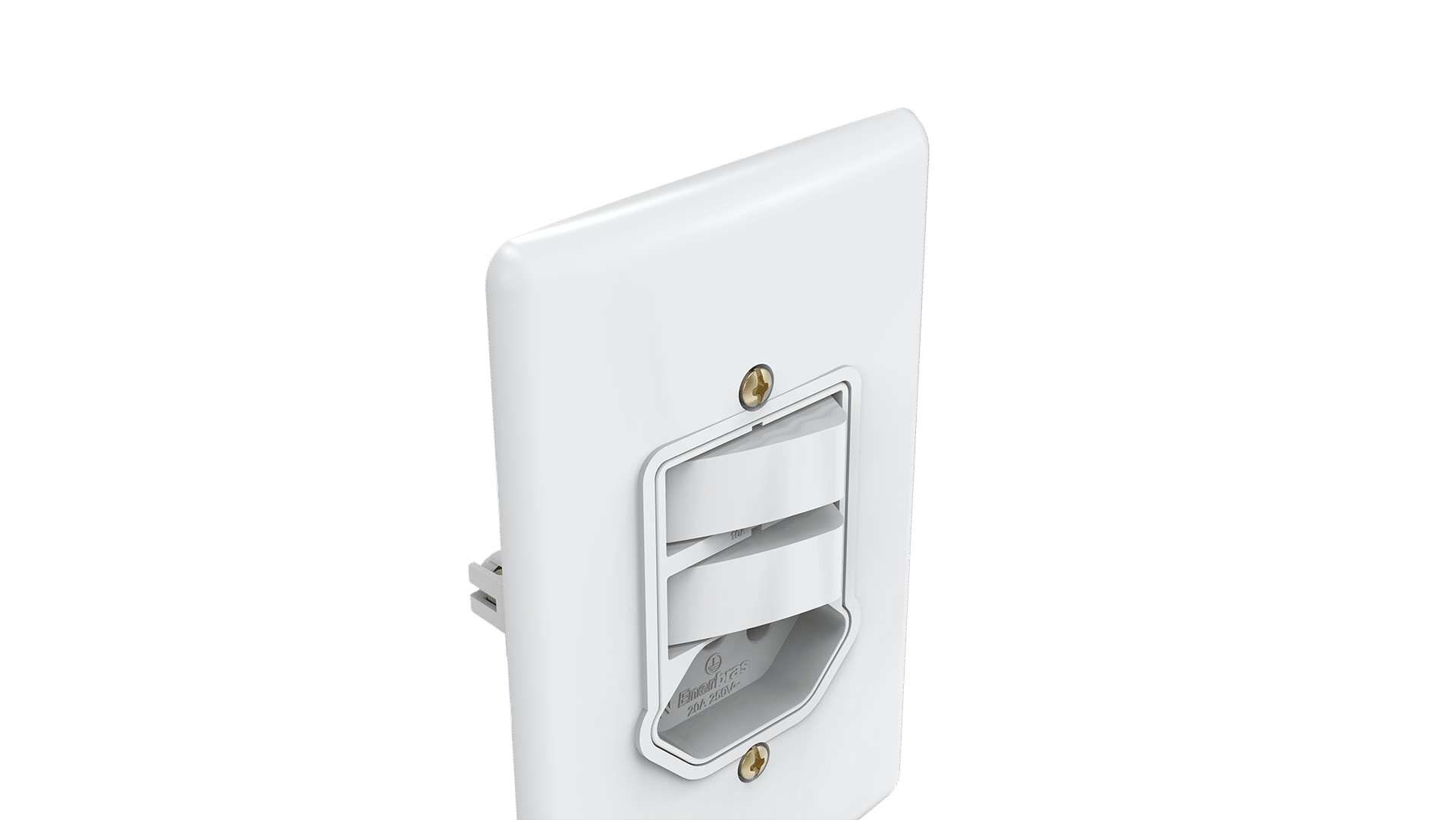Conjunto interruptor 2 teclas simples + tomada 20A