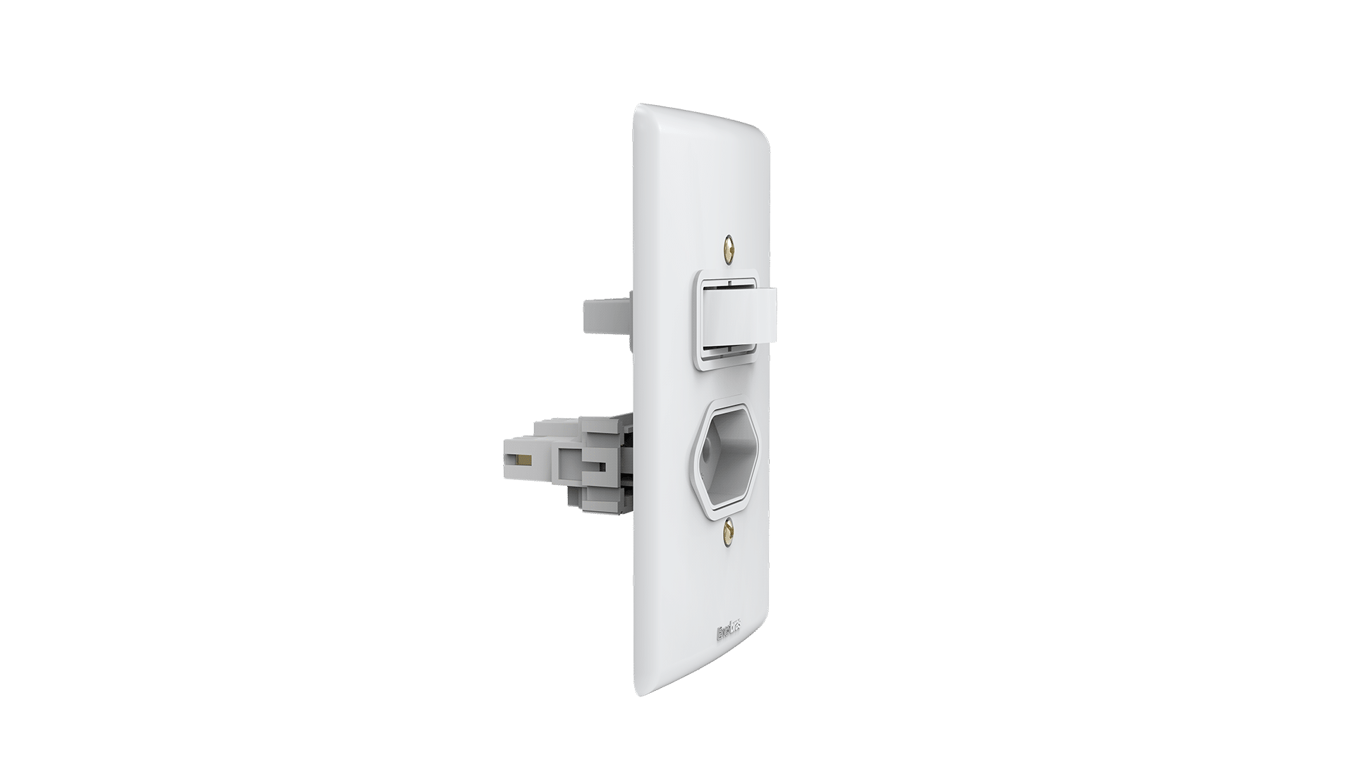 Conjunto interruptor 1 tecla simples + tomada 20A
