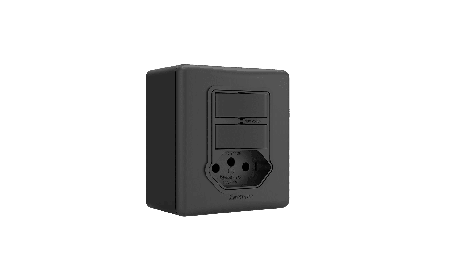 Conjunto interruptor 2 teclas simples + tomada 10A