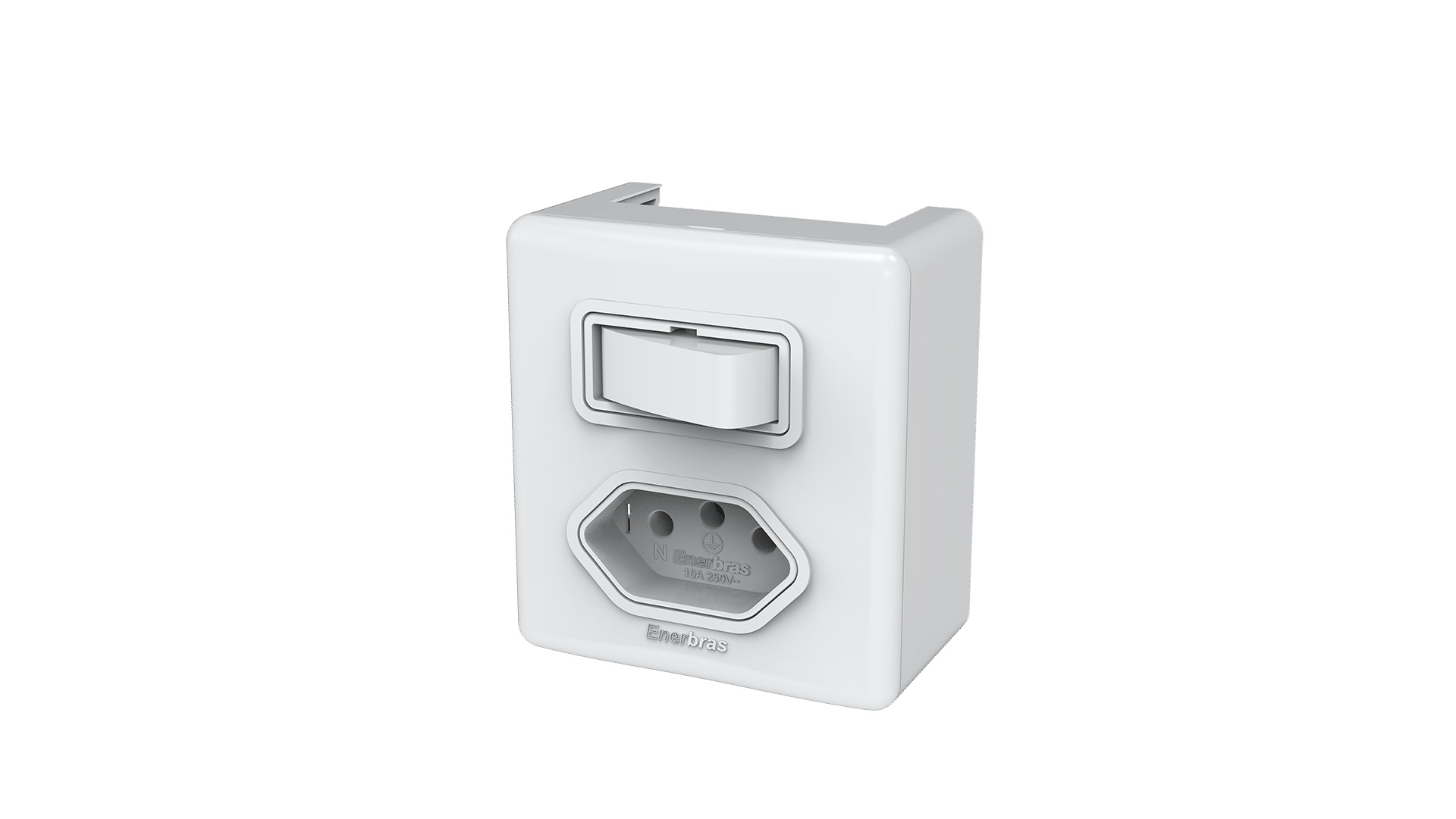 Conjunto interruptor 1 tecla paralelo + tomada 10A