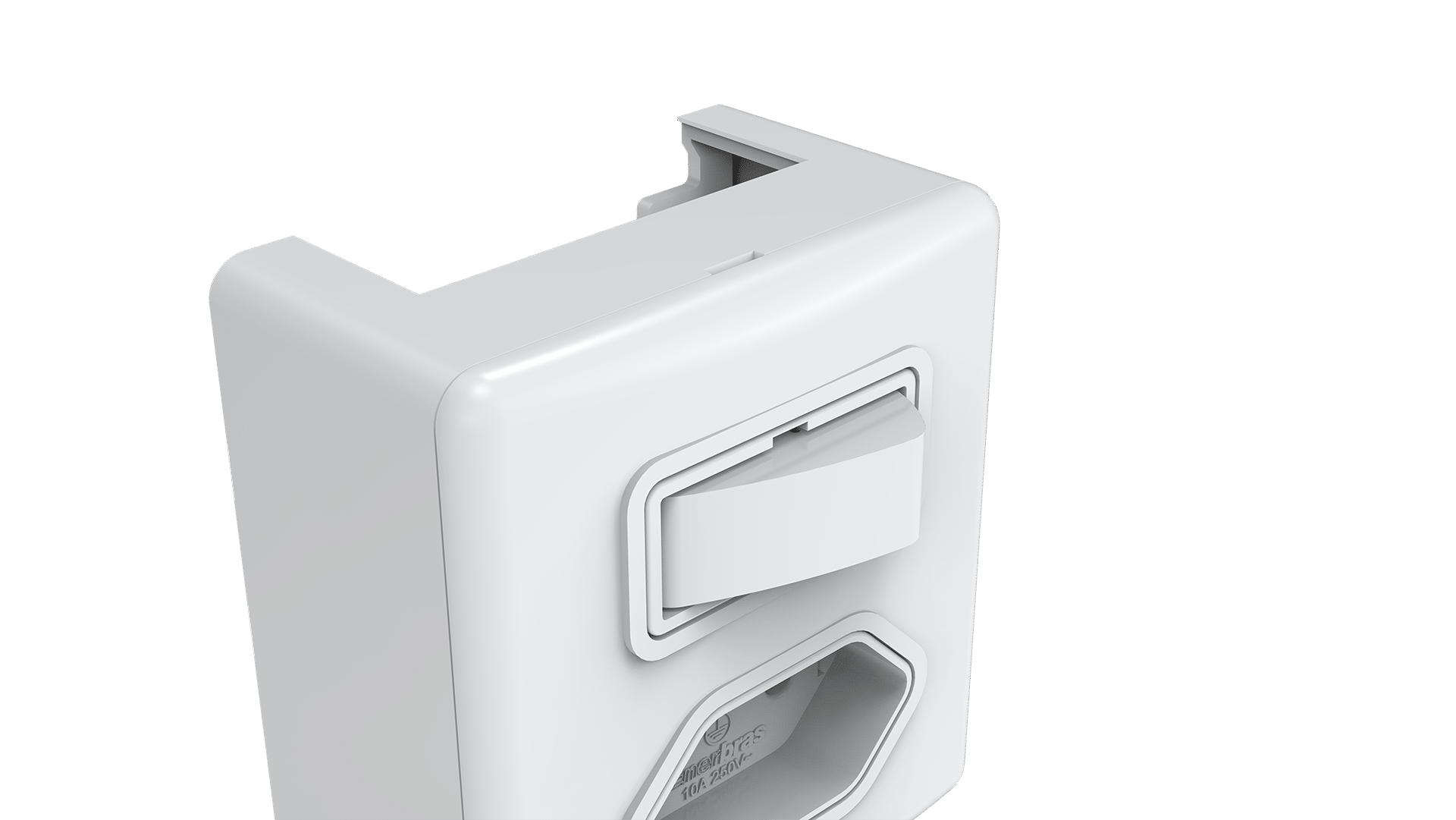 Conjunto interruptor 1 tecla paralelo + tomada 10A