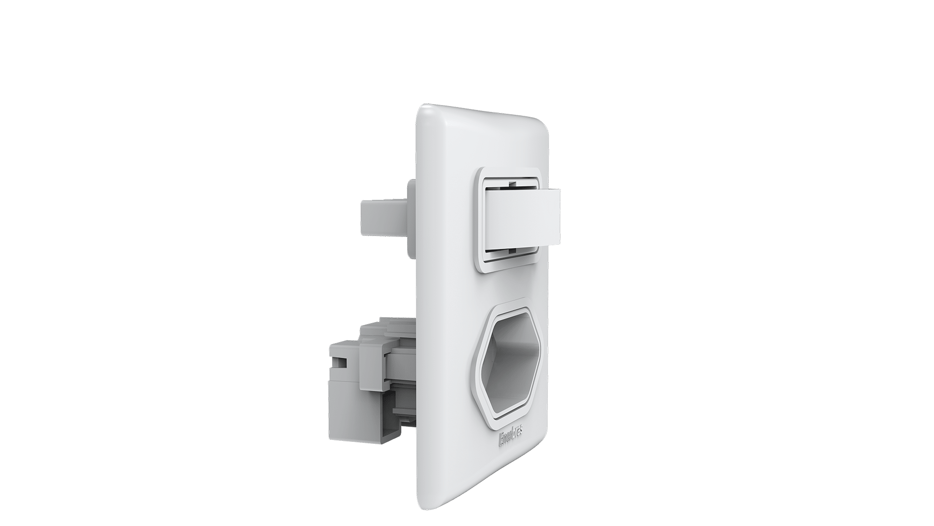 Conjunto interruptor 1 tecla simples + tomada 10A