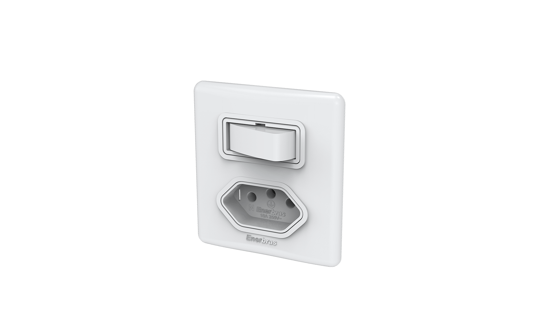 Conjunto interruptor 1 tecla paralelo + tomada 20A
