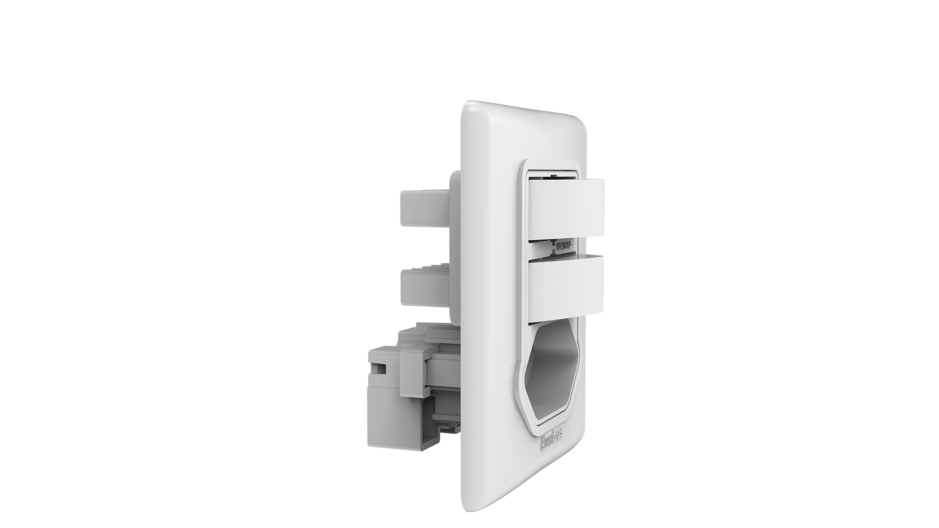 Conjunto interruptor 2 teclas simples + tomada 10A
