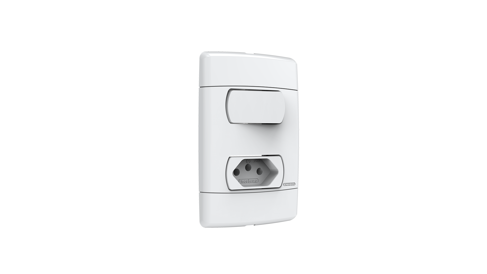Conjunto interruptor 1 tecla paralelo + tomada 10A