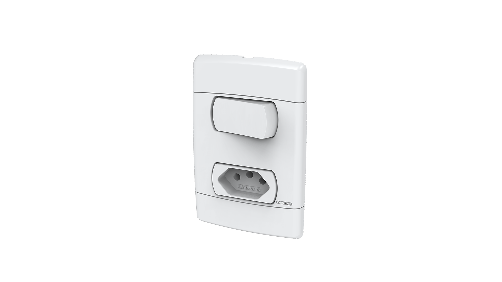 Conjunto interruptor 1 tecla paralelo + tomada 10A